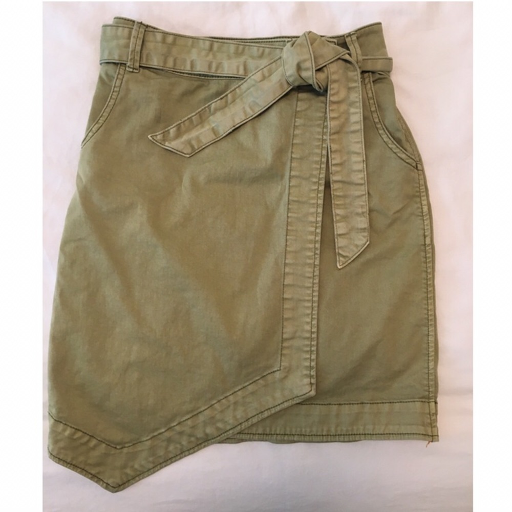 Anthropologie green wrap skirt